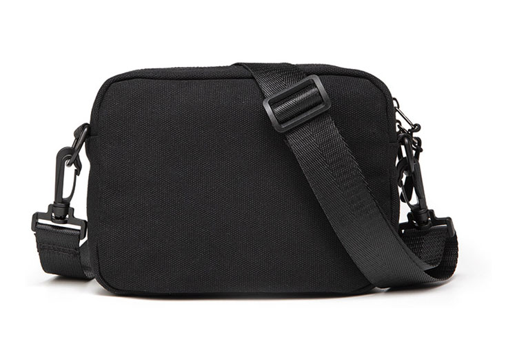 Whatnaミニショルダーバッグ メンズ ポシェット 横型 ショルダーミニポーチ 布 軽量 小型 人気型 耐久性 小さめメッセンジャーバッグ斜め掛け 肩掛け ビジネス 通学 通勤鞄 軽量 実用 自転車 かばん男性用  黒 (2627) 2