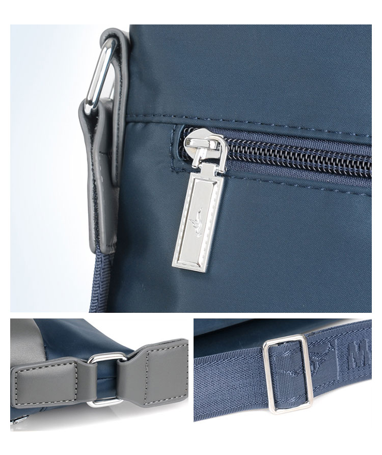 Whatnaショルダーバッグ メンズ メッセンジャーバッグ 頑丈 軽量 縦型 B5 10.5インチipad収納可 オックスフォード布 防水 耐磨耗 ビジネスバッグ 小さい 斜めがけ バッグ 男性用 紳士用 黒 ブルー M6009 9