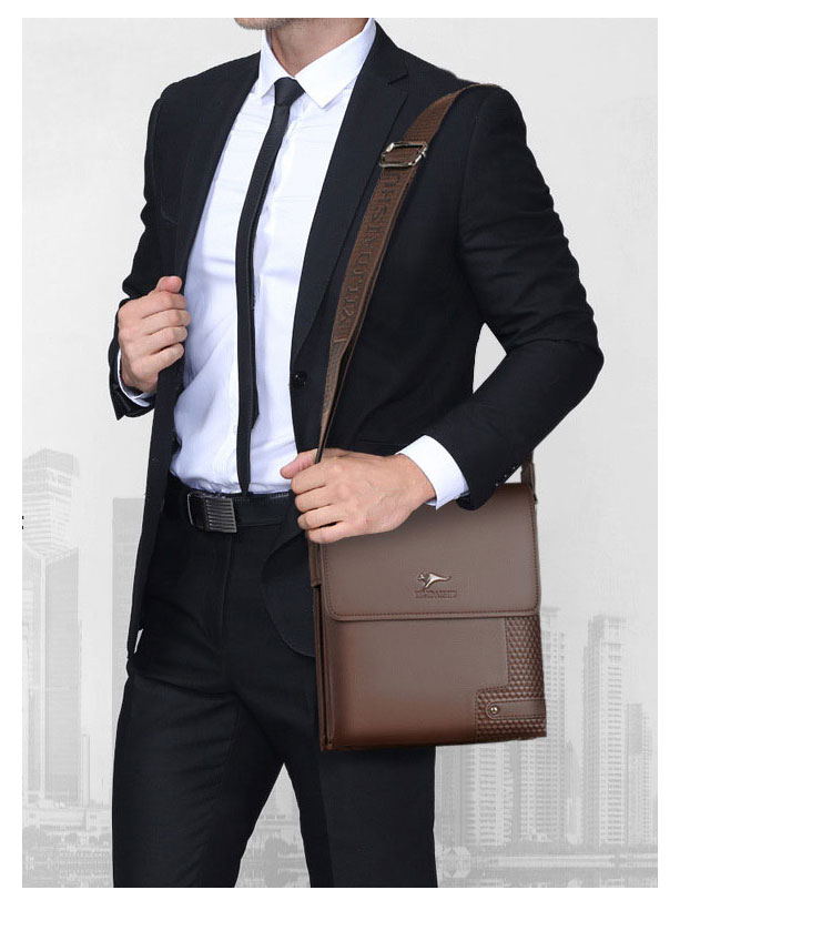 Whatnaショルダーバッグ メンズ メッセンジャーバッグ縦型 小さめ ビジネスバッグ 10.5インチipad収納可 革 通勤 通学 斜めがけバッグ オシャレ な シンプル な 軽量 実用 自転車 かばん男性用 黒（95018#+） 11