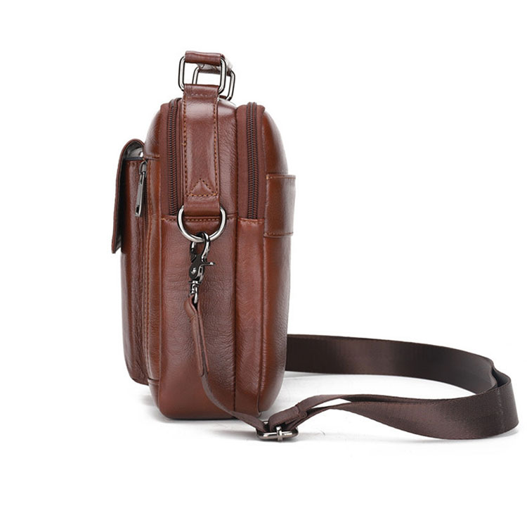 Whatna 2way牛革ショルダーバッグ メンズ 本革 斜め掛け 手提げ バッグ 縦型 ビジネスバッグ 小さめ メッセンジャーバッグ 通学 通勤鞄 軽量 実用 自転車かばん プレゼント男性 黒 ブラウン(3062) 2