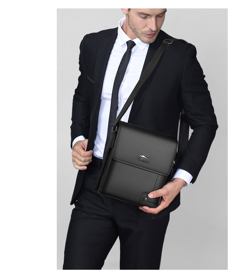 Whatnaショルダーバッグ メンズ メッセンジャーバッグ縦型 小さめ ビジネスバッグ 10.5インチipad収納可 革 通勤 通学 斜めがけバッグ オシャレ な シンプル な 軽量 実用 自転車 かばん男性用 黒（95018#+） 10