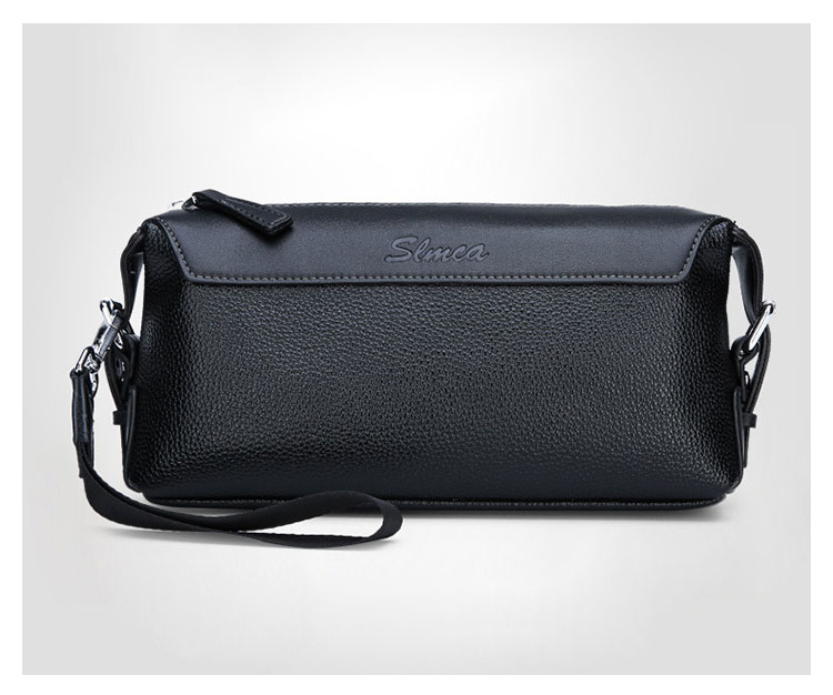 Whatna 2wayミニセカンドバッグ メンズ バッグ 小きめ [クラッチ ショルダー 肩掛け 結婚式 バッグ] カード6枚収納 ビジネス カジュアル フォーマル 冠婚葬祭 バッグ紳士用 男性用 黒W073 1