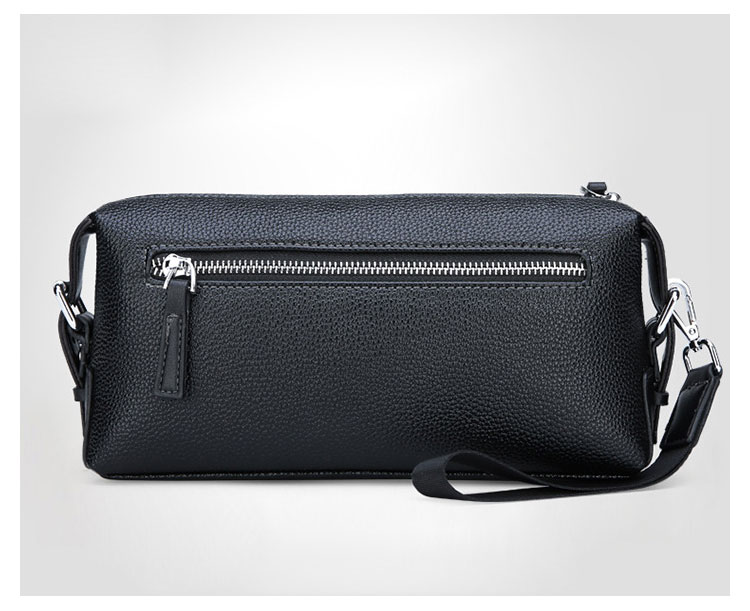 Whatna 2wayミニセカンドバッグ メンズ バッグ 小きめ [クラッチ ショルダー 肩掛け 結婚式 バッグ] カード6枚収納 ビジネス カジュアル フォーマル 冠婚葬祭 バッグ紳士用 男性用 黒W073 3