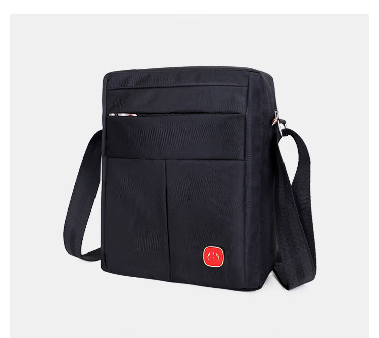 Whatnaショルダーバッグ メンズ メッセンジャーバッグ 頑丈 軽量 横型 B5 9.7インチipad収納可 オックスフォード布 防水 耐磨耗 ビジネスバッグ 小さい 斜めがけ バッグ 男性用 紳士用 MY1875 1