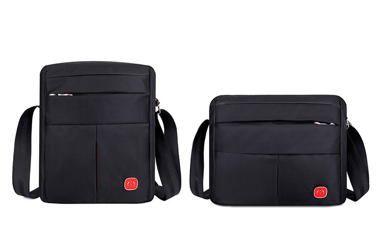 Whatnaショルダーバッグ メンズ メッセンジャーバッグ 頑丈 軽量 横型 B5 9.7インチipad収納可 オックスフォード布 防水 耐磨耗 ビジネスバッグ 小さい 斜めがけ バッグ 男性用 紳士用 MY1875 0