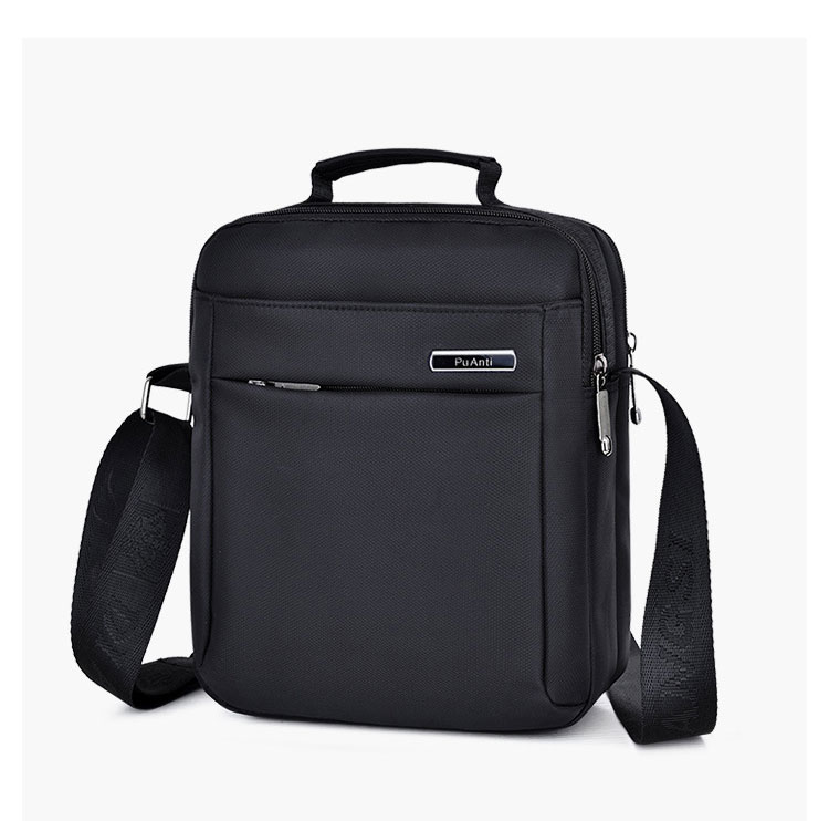 Whatnaショルダーバッグ メンズ メッセンジャーバッグ 頑丈 軽量 横型 B5 9.7インチipad収納可 オックスフォード布 防水 耐磨耗 ビジネスバッグ 小さい 斜めがけ バッグ 男性用 紳士用 MY1935 1