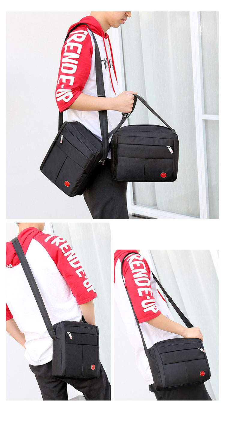 Whatnaショルダーバッグ メンズ メッセンジャーバッグ 頑丈 軽量 横型 B5 9.7インチipad収納可 オックスフォード布 防水 耐磨耗 ビジネスバッグ 小さい 斜めがけ バッグ 男性用 紳士用 MY1875 8