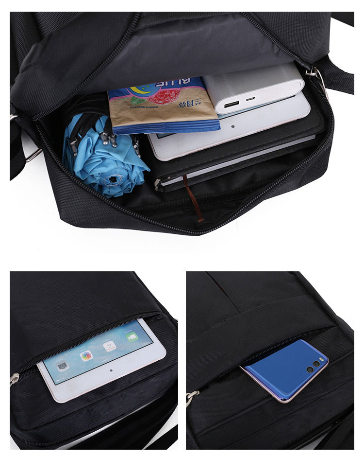 Whatnaショルダーバッグ メンズ メッセンジャーバッグ 頑丈 軽量 横型 B5 9.7インチipad収納可 オックスフォード布 防水 耐磨耗 ビジネスバッグ 小さい 斜めがけ バッグ 男性用 紳士用 MY1875 7