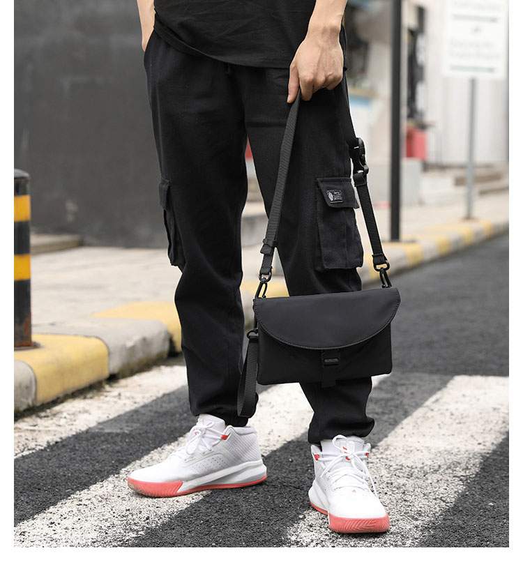 Whatna 2wayボディバッグ・ワンショルダーバッグ メンズ セカンドバッグ  結婚式 バッグ 防水高密度ナイロン生地斜め掛けバッグ スポーツバッグ 撥水 自転車 カジュアル 遠足 旅行 通勤 通学 バッグ黒1942 6