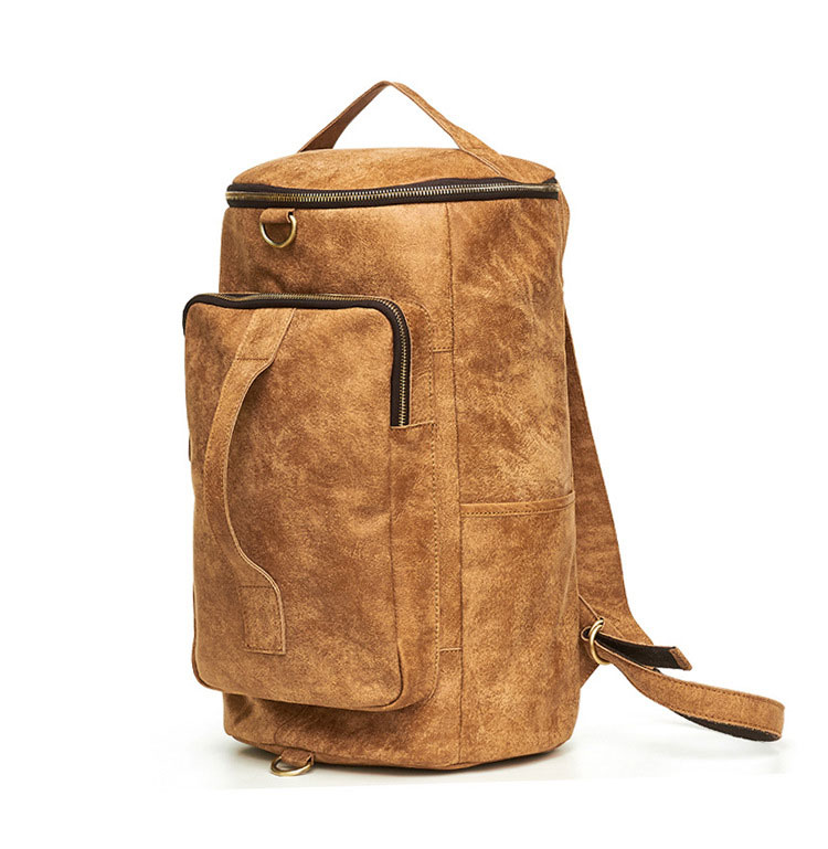 Whatna 天 然牛革 ビジネスバッグ メンズ 2WAY 手提げ・リュック バッグ 天然 本革 A4 15.6インチpc収納可大容量 旅行 出張用 通勤 通学 就活 面接 バッグ かばん 男性用 ブラウン 黒（6357） 1