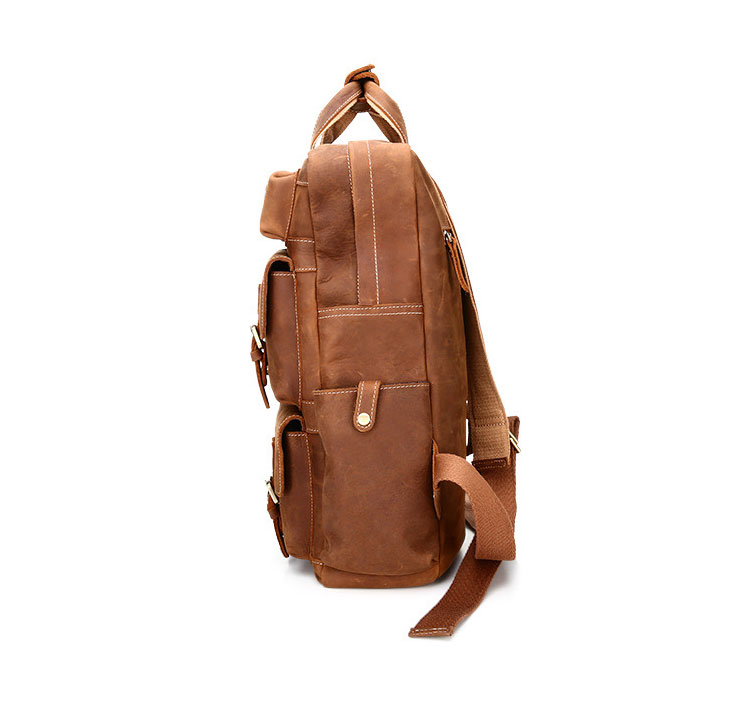 Whatna 天 然牛革 ビジネスバッグ メンズ 2WAY 手提げ・リュック バッグ 天然 本革 A4 16インチpc収納可大容量 旅行 出張用 通勤 通学 就活 面接 バッグ かばん 男性用 ブラウン(B826) 1