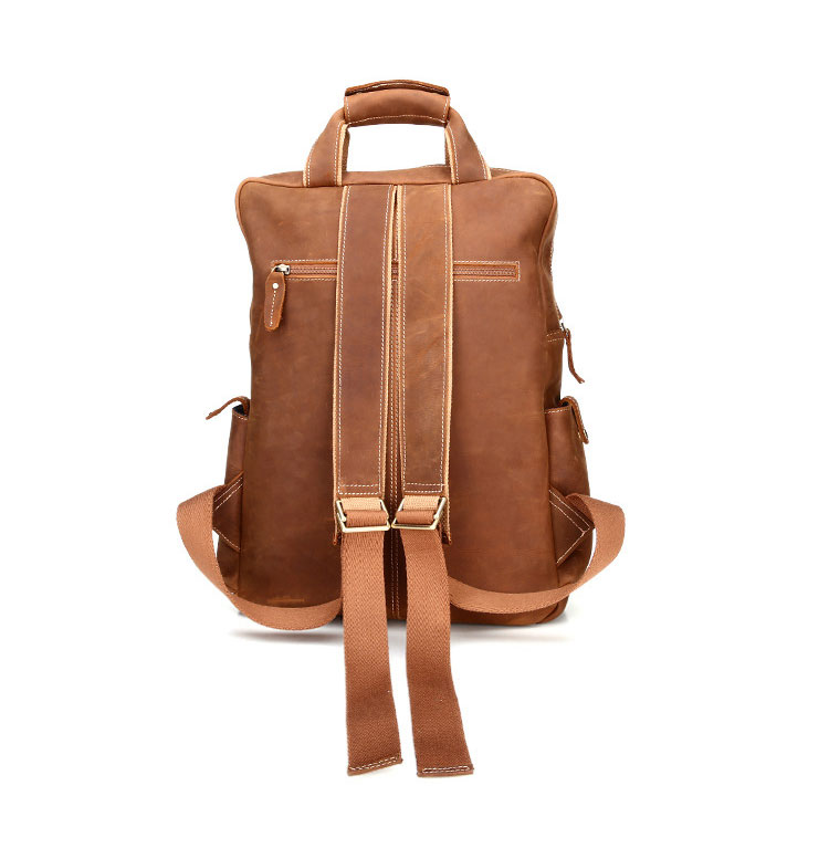 Whatna 天 然牛革 ビジネスバッグ メンズ 2WAY 手提げ・リュック バッグ 天然 本革 A4 16インチpc収納可大容量 旅行 出張用 通勤 通学 就活 面接 バッグ かばん 男性用 ブラウン(B826) 2