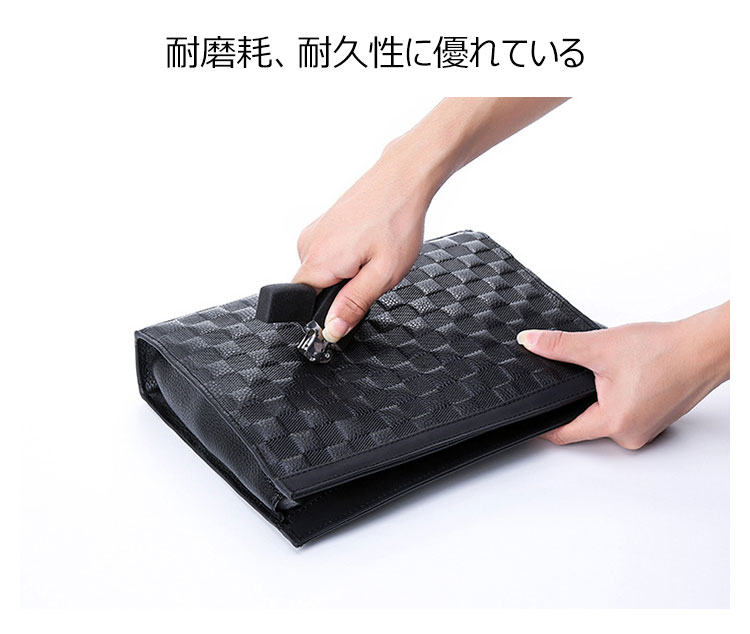 Whatna  天然 牛革セカンドバッグ メンズ クラッチ バッグ B5 6枚カード収納 カジュアル フォーマル 冠婚葬祭 結婚式 バッグ紳士用 男性用 黑6178 6