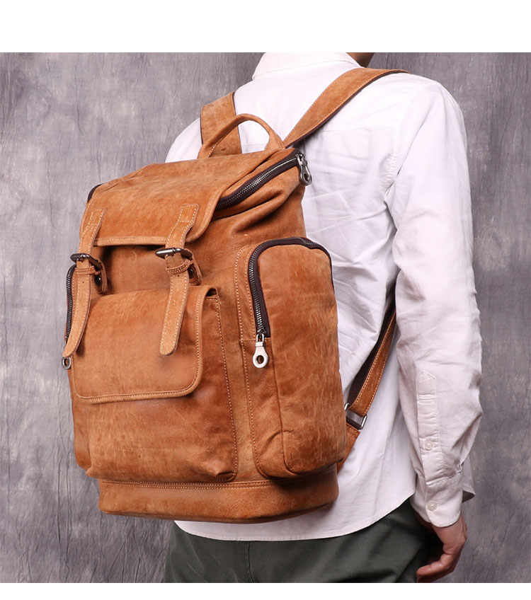 Whatna 天 然牛革 ビジネスバッグ メンズ 2WAY 手提げ・リュック バッグ 天然 本革 A4 15.6インチpc収納可大容量 旅行 出張用 通勤 通学 就活 面接 バッグ かばん 男性用 ブラウン 黒(6458) 5