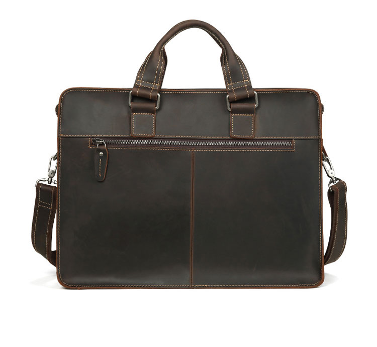 Whatna 天 然牛革 ビジネスバッグ メンズ 2WAY 手提げ・ショルダーバッグ 天然 本革 A4 15.6インチpc収納可大容量 旅行 出張用 通勤 通学 就活 面接 バッグ かばん 男性用 ブラウン 黒(6380) 2