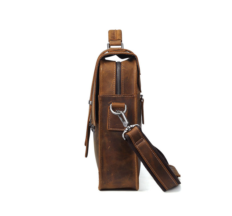 Whatna 天 然牛革 ビジネスバッグ メンズ 2WAY 手提げ・ショルダーバッグ 天然 本革 A4 15.6インチpc収納可大容量 旅行 出張用 通勤 通学 就活 面接 バッグ かばん 男性用 ブラウン 黒(6148) 3