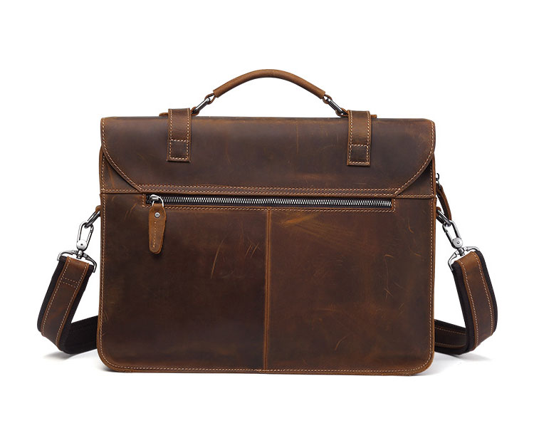 Whatna 天 然牛革 ビジネスバッグ メンズ 2WAY 手提げ・ショルダーバッグ 天然 本革 A4 15.6インチpc収納可大容量 旅行 出張用 通勤 通学 就活 面接 バッグ かばん 男性用 ブラウン 黒(6148) 2