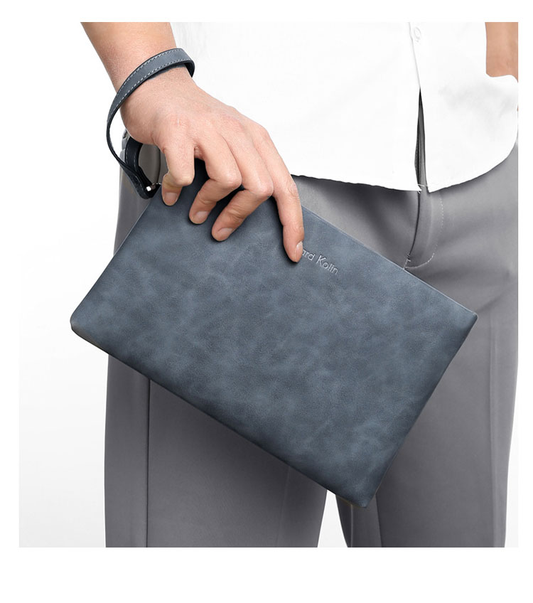 Whatna2way革 セカンドバッグ メンズ クラッチ バッグ 9.7インチのipad収納可B5 6枚カード収納 小銭入 ビジネス カジュアル フォーマル 冠婚葬祭 結婚式 二次会 披露宴バッグ 紳士用 男性用 青 グレー 黑 9972 8