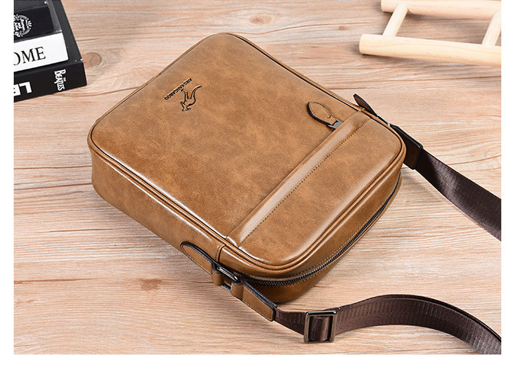 Whatnaショルダーバッグ メンズ メッセンジャーバッグ縦型 小さめ ビジネスバッグ Ipad mini収納可 革 通勤 通学 斜めがけバッグ オシャレ な シンプル な 軽量 実用 自転車 かばん男性用 ブラウン（3030） 3