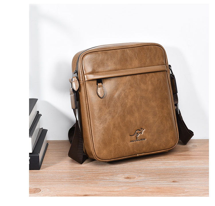 Whatnaショルダーバッグ メンズ メッセンジャーバッグ縦型 小さめ ビジネスバッグ Ipad mini収納可 革 通勤 通学 斜めがけバッグ オシャレ な シンプル な 軽量 実用 自転車 かばん男性用 ブラウン（3030） 2