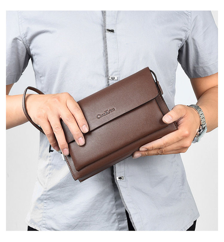 Whatna革ミニセカンドバッグ メンズ  長財布 カード12枚収納可 小銭入れ パスワードロックボタン付 盗難防止 厚手 本革 レザー 手持ちバッグ メンズ ポーチ 男性用 紳士用 結婚式 冠婚葬祭 バッグ 黒 ブラウン hs-1503 10