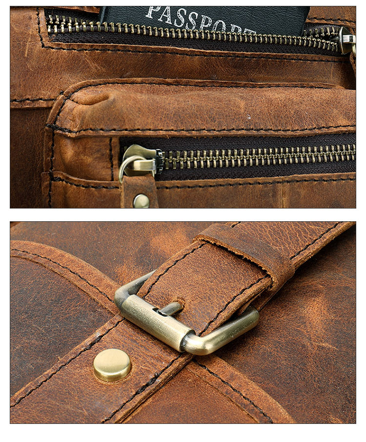 Whatna 天 然牛革 ビジネスバッグ メンズ 2WAY 手提げ・ショルダーバッグ 天然 本革 A4 15.6インチpc収納可大容量 旅行 出張用 通勤 通学 就活 面接 バッグ かばん 男性用 ブラウン(8537) 5