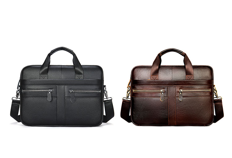 Whatna 天 然牛革 ビジネスバッグ メンズ 2WAY 手提げ・ショルダーバッグ 天然 本革 A4 15.6インチpc収納可大容量 旅行 出張用 通勤 通学 就活 面接 バッグ かばん 男性用 ブラウン 黒い（2099） 0