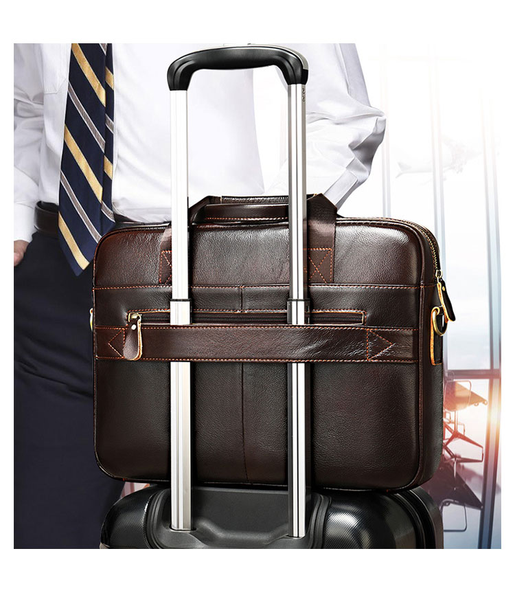 Whatna 天 然牛革 ビジネスバッグ メンズ 2WAY 手提げ・ショルダーバッグ 天然 本革 A4 15.6インチpc収納可大容量 旅行 出張用 通勤 通学 就活 面接 バッグ かばん 男性用 ブラウン 黒い（2099） 6