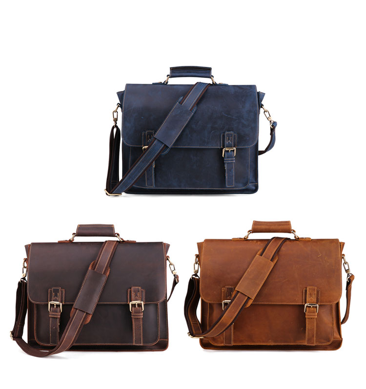 Whatna 天 然牛革 ビジネスバッグ メンズ 2WAY 手提げ・ショルダーバッグ 天然 本革 A4 15.6インチpc収納可大容量 旅行 出張用 通勤 通学 就活 面接 バッグ かばん 男性用 ブラウン（B515） 0