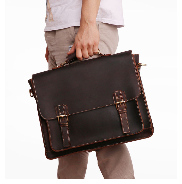 Whatna 天 然牛革 ビジネスバッグ メンズ 2WAY 手提げ・ショルダーバッグ 天然 本革 A4 15.6インチpc収納可大容量 旅行 出張用 通勤 通学 就活 面接 バッグ かばん 男性用 ブラウン（B515） 12