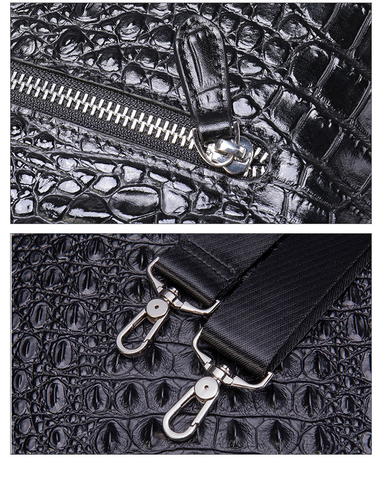 Whatna クロコダイル型押し 牛革 ビジネスバッグ メンズ 2WAY 手提げ・ショルダーバッグ 天然 本革 A4 15.6インチpc収納可大容量 旅行 出張用 通勤 通学 就活 面接 バッグ かばん 男性用 ブラウン 黒い(9099) 5