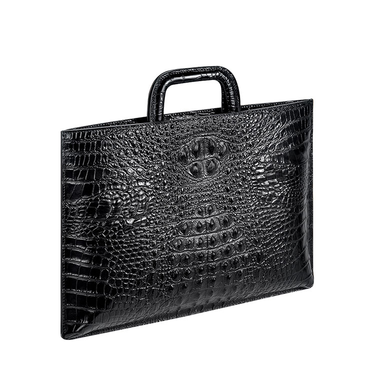 Whatna クロコダイル型押し 牛革 ビジネスバッグ メンズ 2WAY 手提げ・ショルダーバッグ 天然 本革 A4 15.6インチpc収納可大容量 旅行 出張用 通勤 通学 就活 面接 バッグ かばん 男性用 ブラウン 黒い(9099) 0