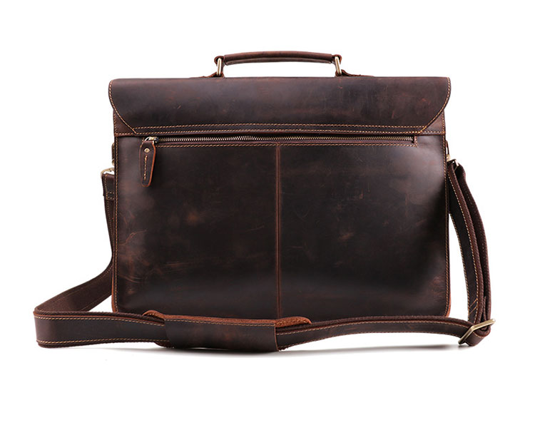 Whatna 天 然牛革 ビジネスバッグ メンズ 2WAY 手提げ・ショルダーバッグ パスワードロックボタング付 盗難防止 天然 本革 A4 15.6インチpc収納可大容量 旅行 出張用 通勤 通学 就活 面接 バッグ かばん 男性用 ブラウン(6393) 3