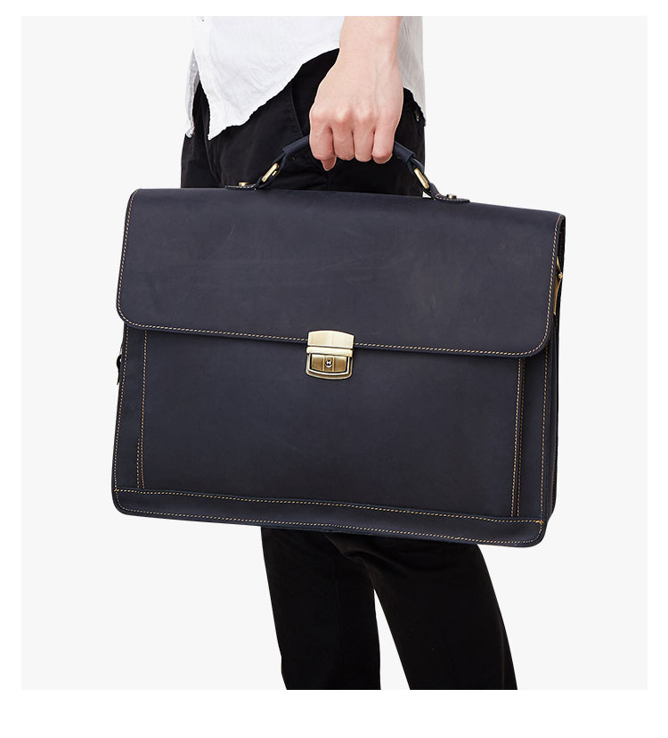 Whatna 天 然牛革 ビジネスバッグ メンズ 2WAY 手提げ・ショルダーバッグ パスワードロックボタング付 盗難防止 天然 本革 A4 15.6インチpc収納可大容量 旅行 出張用 通勤 通学 就活 面接 バッグ かばん 男性用 ブラウン(6393) 12