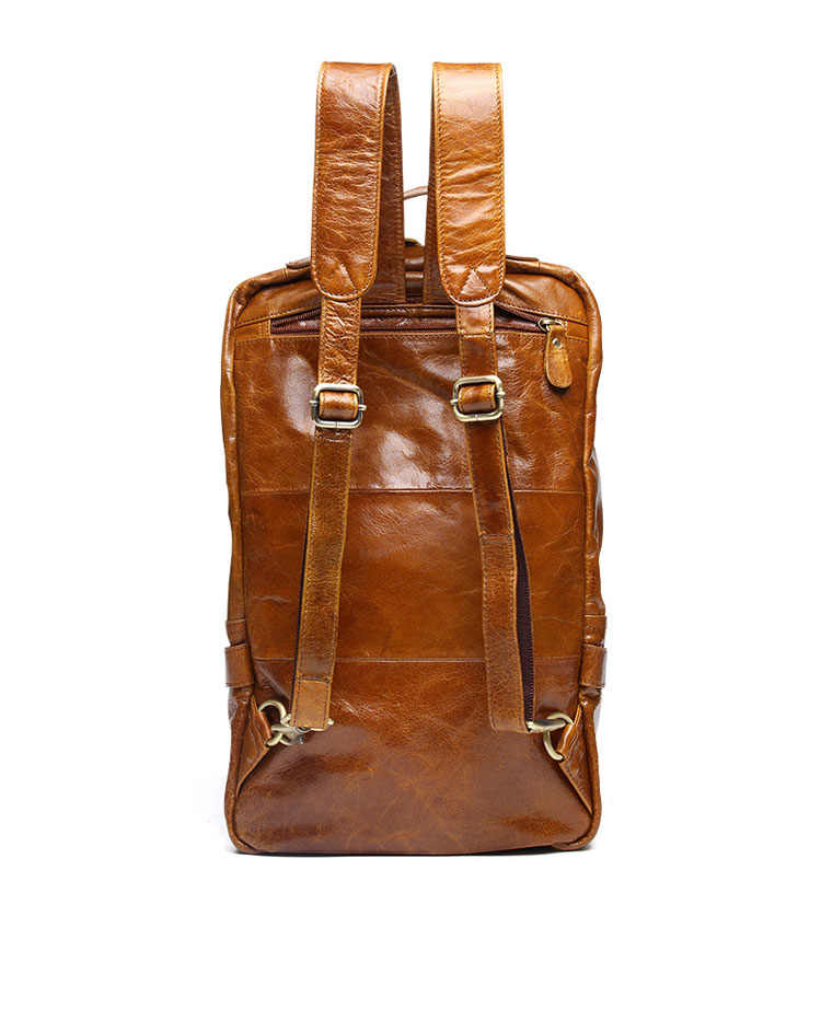 Whatna 天 然牛革 ビジネスバッグ メンズ 2WAY 手提げ・リュック バッグ 天然 本革 A4 16インチpc収納可大容量 旅行 出張用 通勤 通学 就活 面接 バッグ かばん 男性用 ブラウン（8856） 3