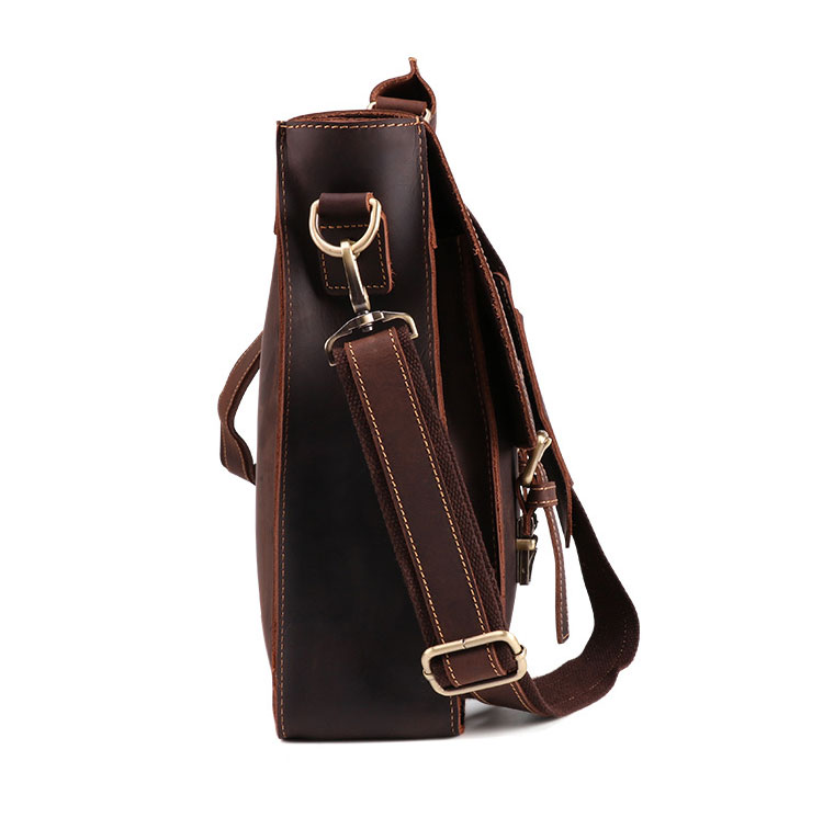 Whatna 天 然牛革 ビジネスバッグ メンズ 2WAY 手提げ・ショルダーバッグ 天然 本革 A4 15.6インチpc収納可大容量 旅行 出張用 通勤 通学 就活 面接 バッグ かばん 男性用 ブラウン（B515） 2