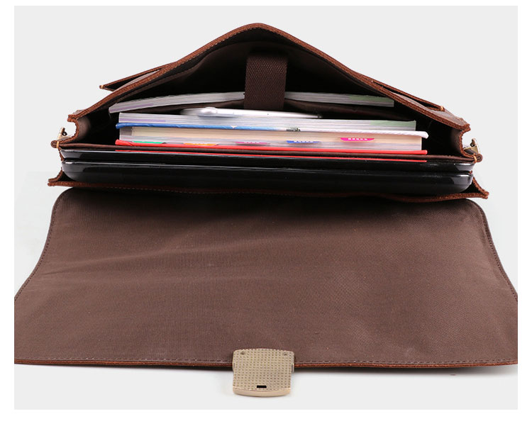 Whatna 天 然牛革 ビジネスバッグ メンズ 2WAY 手提げ・ショルダーバッグ パスワードロックボタング付 盗難防止 天然 本革 A4 15.6インチpc収納可大容量 旅行 出張用 通勤 通学 就活 面接 バッグ かばん 男性用 ブラウン(6393) 7