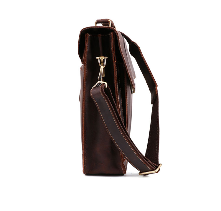 Whatna 天 然牛革 ビジネスバッグ メンズ 2WAY 手提げ・ショルダーバッグ パスワードロックボタング付 盗難防止 天然 本革 A4 15.6インチpc収納可大容量 旅行 出張用 通勤 通学 就活 面接 バッグ かばん 男性用 ブラウン(6393) 2