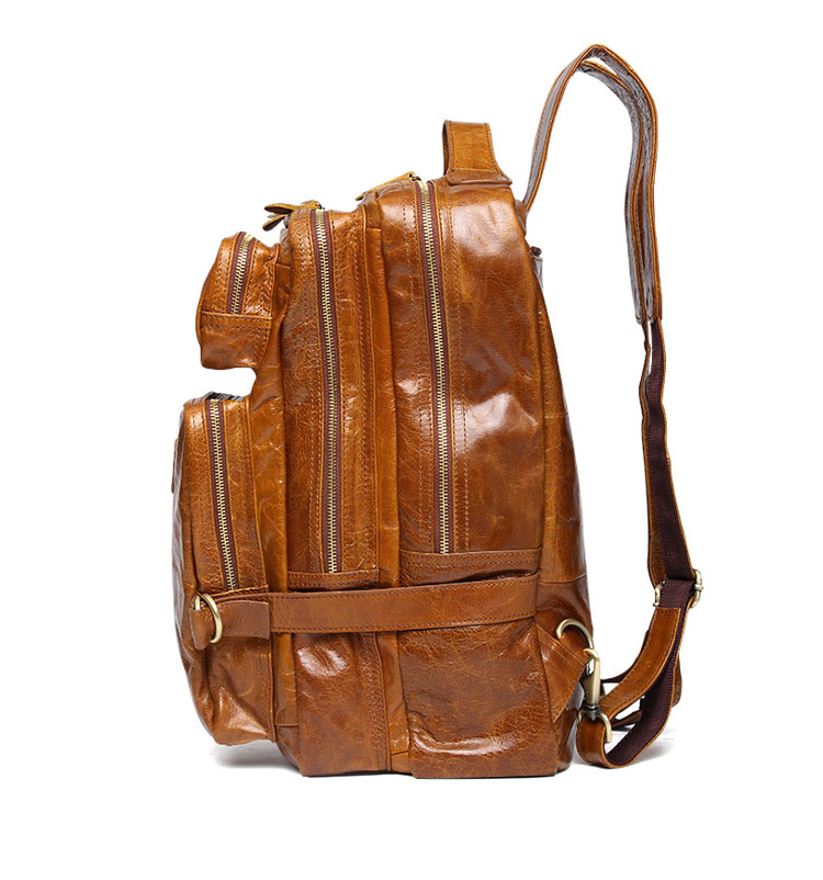 Whatna 天 然牛革 ビジネスバッグ メンズ 2WAY 手提げ・リュック バッグ 天然 本革 A4 16インチpc収納可大容量 旅行 出張用 通勤 通学 就活 面接 バッグ かばん 男性用 ブラウン（8856） 2