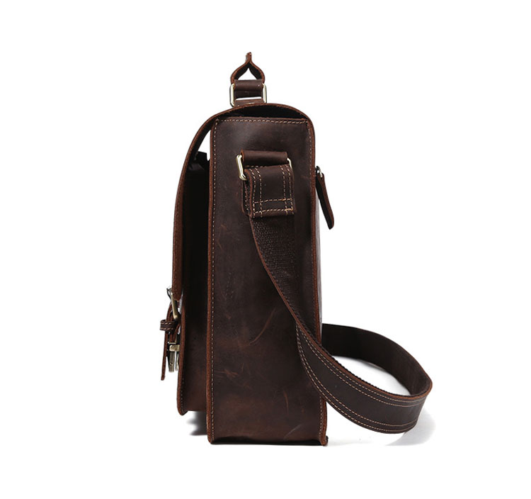 Whatna 天 然牛革 ビジネスバッグ メンズ 2WAY 手提げ・ショルダーバッグ 天然 本革 A4 15.6インチpc収納可大容量 旅行 出張用 通勤 通学 就活 面接 バッグ かばん 男性用 ブラウン (6007) 3