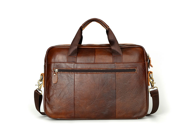 Whatna 天 然牛革 ビジネスバッグ メンズ 2WAY 手提げ・ショルダーバッグ 天然 本革 A4 15.6インチpc収納可大容量 旅行 出張用 通勤 通学 就活 面接 バッグ かばん 男性用 ブラウン（9029） 2