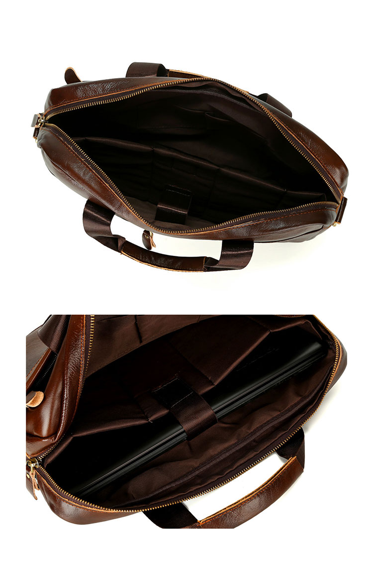 Whatna 天 然牛革 ビジネスバッグ メンズ 2WAY 手提げ・ショルダーバッグ 天然 本革 A4 15.6インチpc収納可大容量 旅行 出張用 通勤 通学 就活 面接 バッグ かばん 男性用 ブラウン（9029） 5