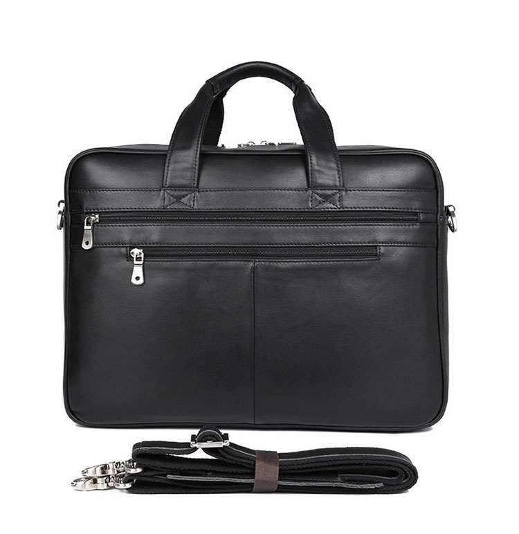 Whatna 天 然牛革 ビジネスバッグ メンズ 2WAY 手提げ・ショルダーバッグ 天然 本革 A4 17インチpc収納可大容量 旅行 出張用 通勤 通学 就活 面接 バッグ かばん 男性用 黒(7319A) 1