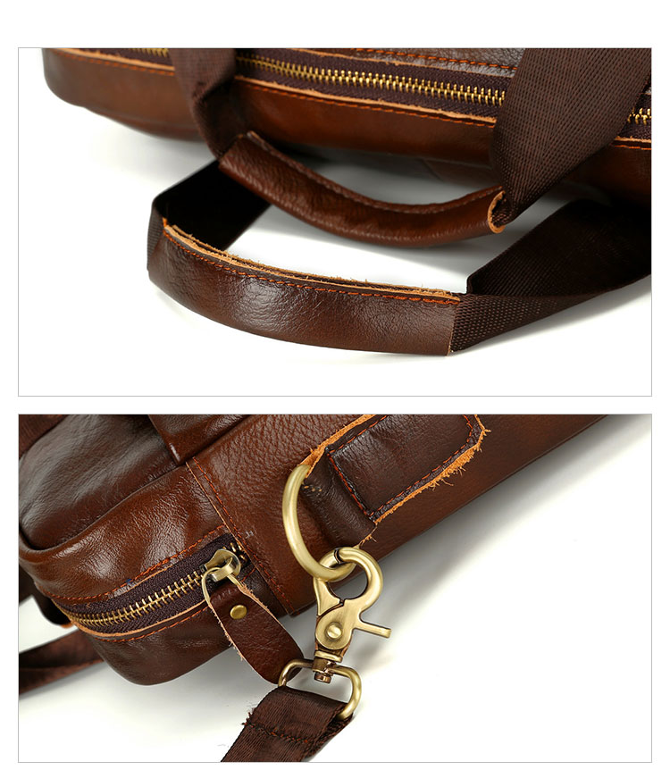 Whatna 天 然牛革 ビジネスバッグ メンズ 2WAY 手提げ・ショルダーバッグ 天然 本革 A4 15.6インチpc収納可大容量 旅行 出張用 通勤 通学 就活 面接 バッグ かばん 男性用 ブラウン（9029） 7