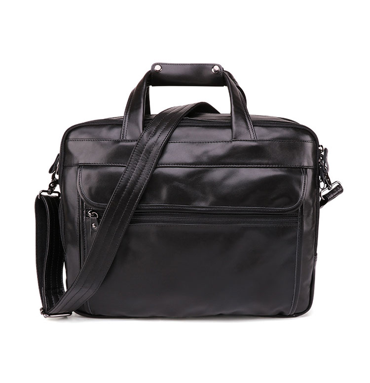 Whatna 天 然牛革 ビジネスバッグ メンズ 2WAY 手提げ・ショルダーバッグ 天然 本革 A4 15.6インチpc収納可大容量 旅行 出張用 通勤 通学 就活 面接 バッグ かばん 男性用 黒（9912） 0