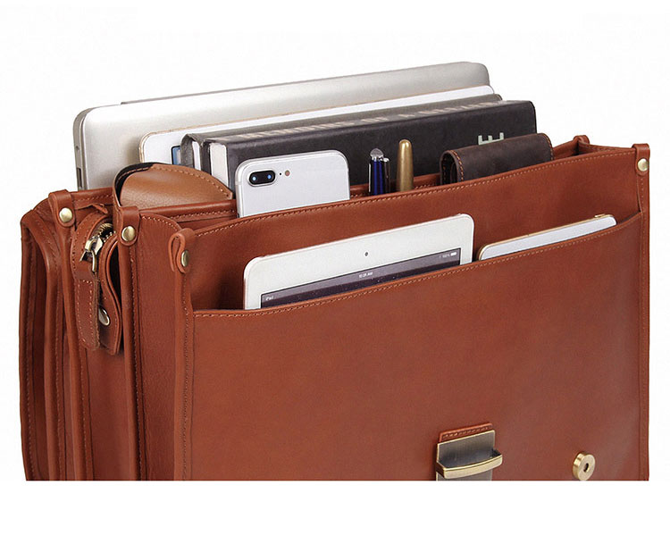 Whatna 天 然牛革 ビジネスバッグ メンズ 2WAY 手提げ・ショルダーバッグ パスワードロックボタング付 盗難防止 天然 本革 A4 15.6インチpc収納可大容量 旅行 出張用 通勤 通学 就活 面接 バッグ かばん 男性用 ブラウン（7397） 6