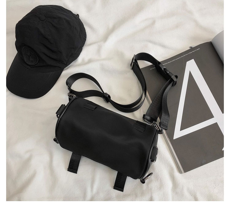 Whatna 3wayミニショルダーバッグ メンズ レディース ボディーバッグ 胸バッグ 横型 ショルダーミニポーチ ナイロン 防水 軽量 小型 小さめメッセンジャーバッグ 斜め掛け ビジネス バッグ 通学 通勤鞄 自転車鞄 かばん男性用 黒 (3076) 3