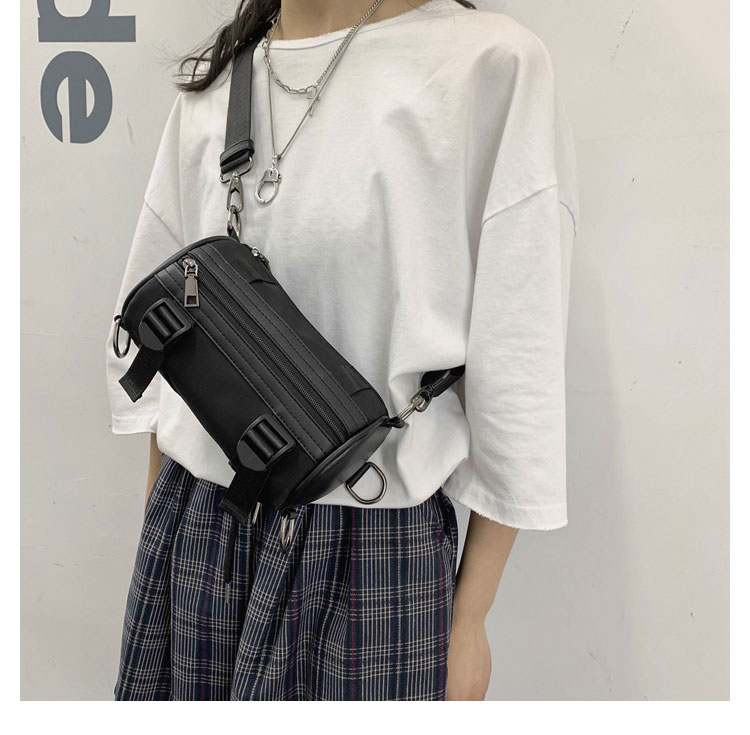 Whatna 3wayミニショルダーバッグ メンズ レディース ボディーバッグ 胸バッグ 横型 ショルダーミニポーチ ナイロン 防水 軽量 小型 小さめメッセンジャーバッグ 斜め掛け ビジネス バッグ 通学 通勤鞄 自転車鞄 かばん男性用 黒 (3076) 11