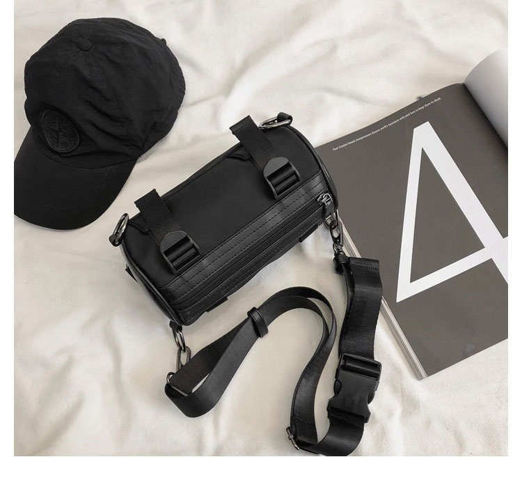 Whatna 3wayミニショルダーバッグ メンズ レディース ボディーバッグ 胸バッグ 横型 ショルダーミニポーチ ナイロン 防水 軽量 小型 小さめメッセンジャーバッグ 斜め掛け ビジネス バッグ 通学 通勤鞄 自転車鞄 かばん男性用 黒 (3076) 4