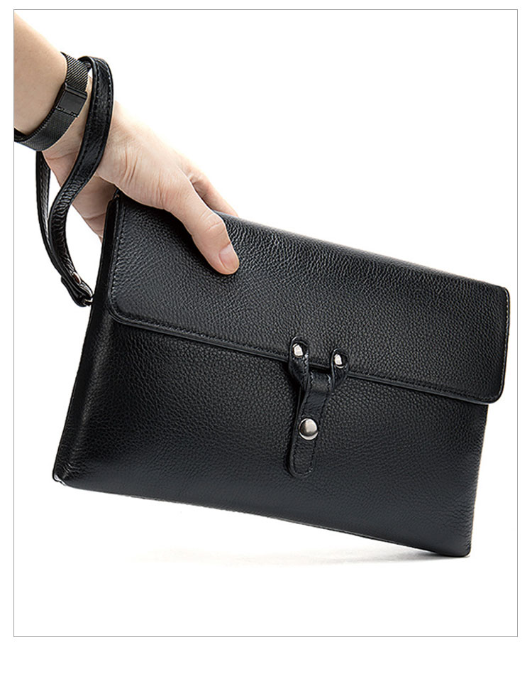 Whatna 2way 天然 牛革セカンドバッグ メンズ クラッチ バッグ 厚手 本革 レザー 盗難防止の機能 ビジネス カジュアル フォーマル 冠婚葬祭 結婚式 バッグ紳士用 男性用 2028黒 9